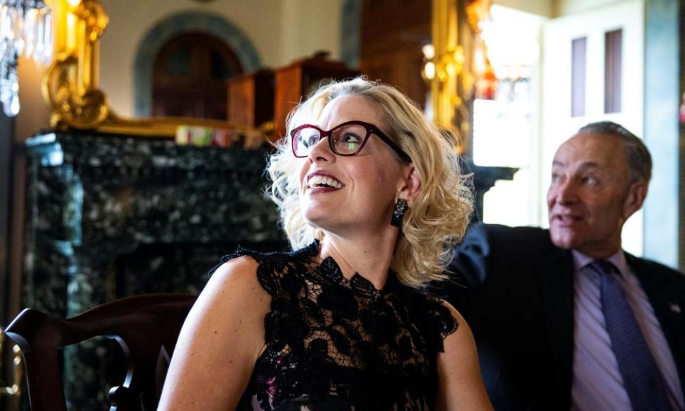 The newly elected Democratic Senator Kyrsten Sinema in the US Capitol, in Washington on 13 November 2018.