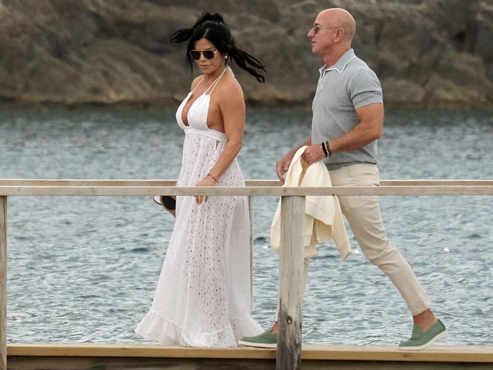 Jeff Bezos and his fiancée, Lauren Sanchez