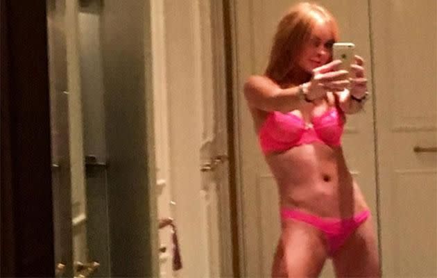 Lindsay shared this mirror selfie to Instagram, captioned: 