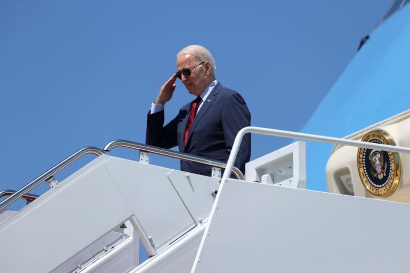 U.S. President Biden travels to North Carolina from Maryland