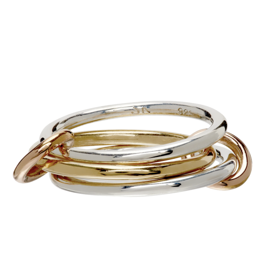 Gold & Silver Solarium Three-Link Ring