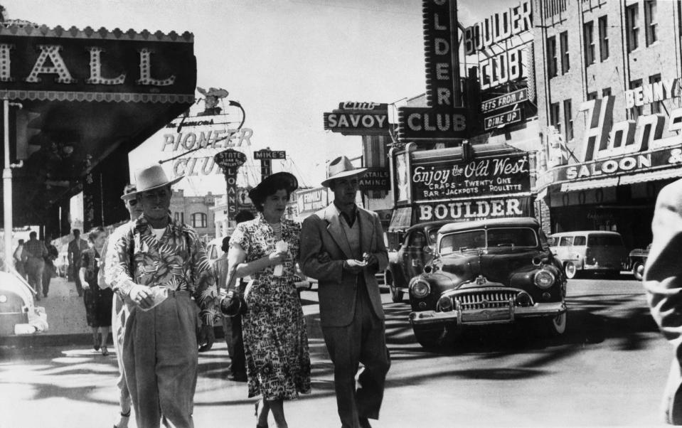 Sunset strip in Las Vegas in 1953.