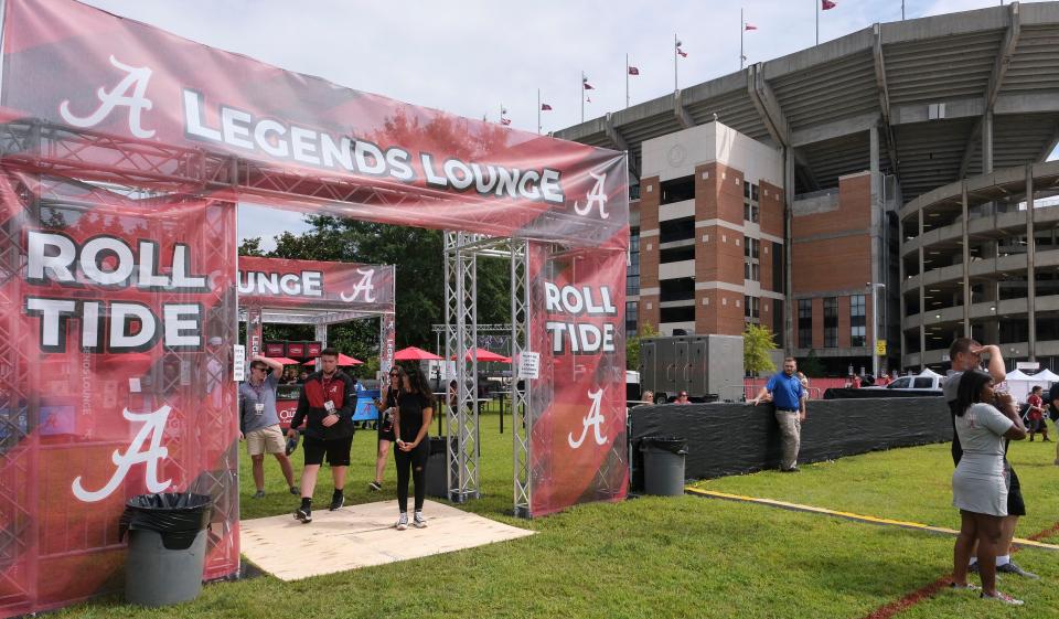 A new fan area is open outside Bryant-Denny Stadium before Alabama faced Middle Tennessee State to open the season, Sept. 2, 2023.