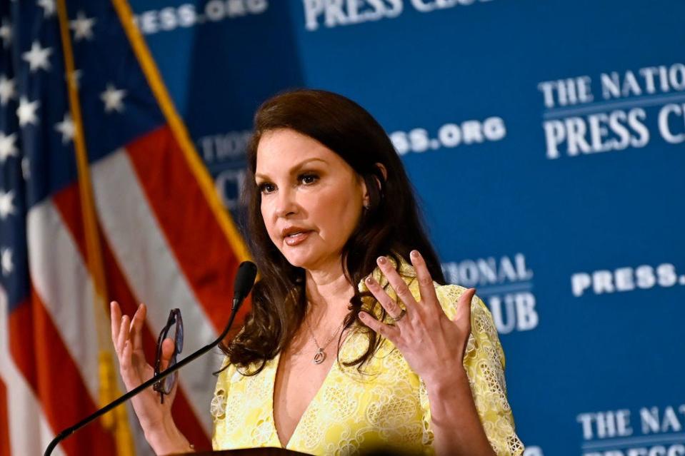 Ashley Judd speaks at a conference