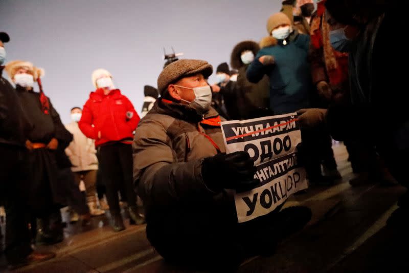 Protest against the government's handling on the coronavirus disease (COVID-19) in Ulaanbaatar