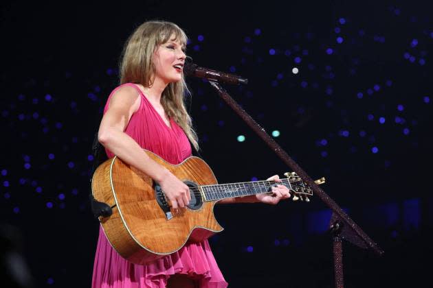 Taylor Swift during The Eras Tour on May 9, 2024 in Paris, France.  - Credit: Kevin Mazur/TAS24/Getty Images for TAS Rights Management 