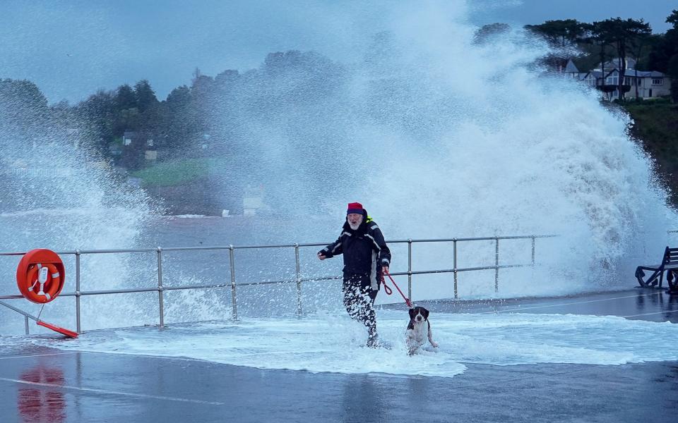 Huge waves crash in Dawlish, Devon