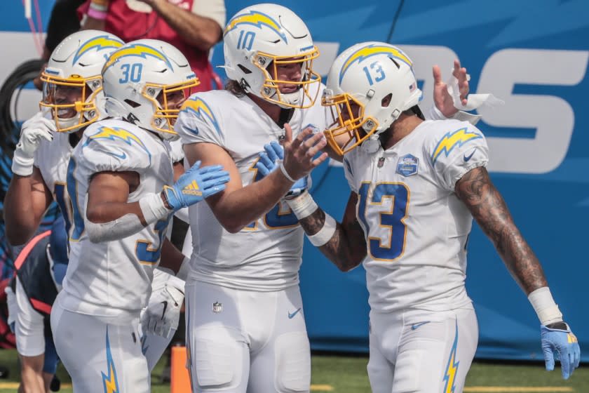 Inglewood, CA, Sunday, September 20, 2020 - Quarterback Justin Herbert #10 of the Los Angeles Chargers.