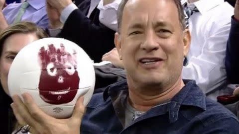 Finally back together: Tom Hanks and his beloved Wilson. Photo: Instagram