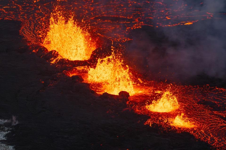 A close up of the southern active segment of the original fissure of an active volcano (AP)