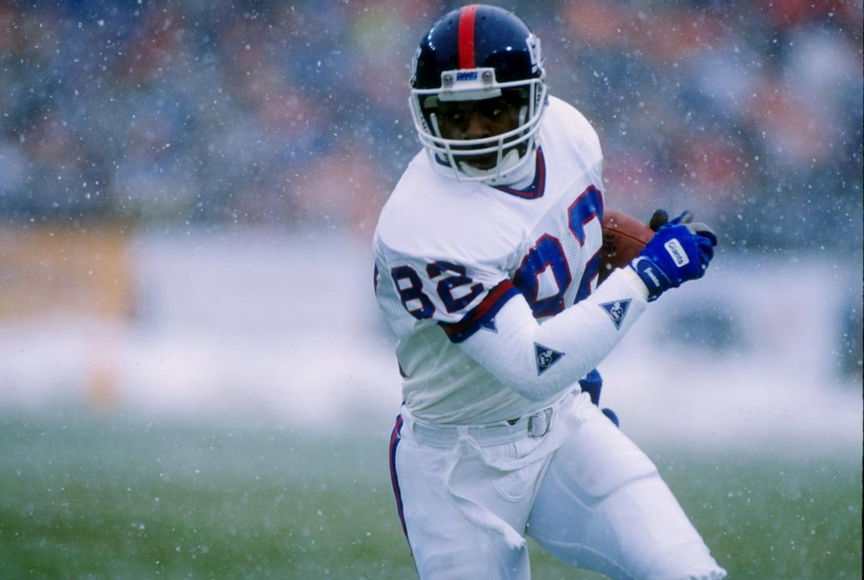Mark Ingram, a member of the New York Giants’ 1990 Super Bowl team, is asking federal prosecutors to be released from prison into home confinement amid the coronavirus pandemic. (Tim de Frisco/Allsport)