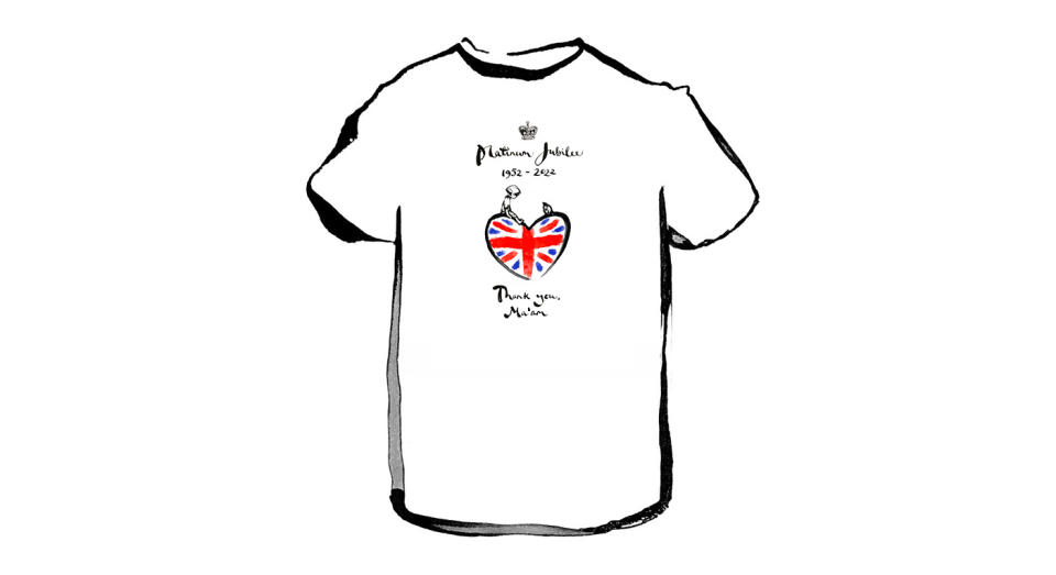 Charlie Mackesy's Platinum Jubilee T-shirt will be available from May 12. (Royal Collection)