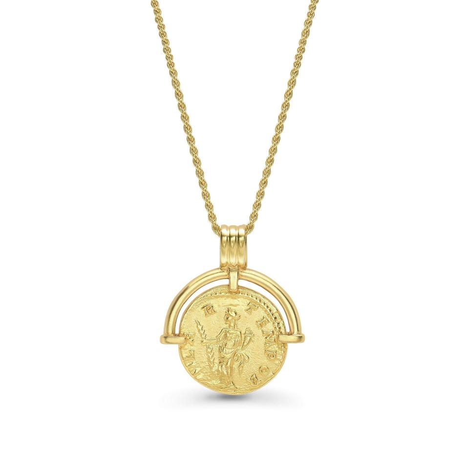 Lucy Williams Gold Roman Arc Coin Necklace