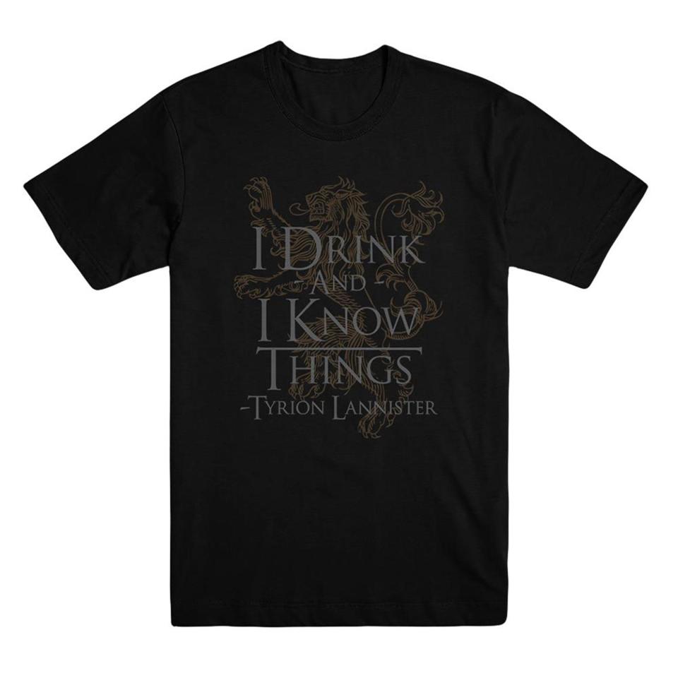 'I Drink and I Know Things' Black Unisex T-shirt
