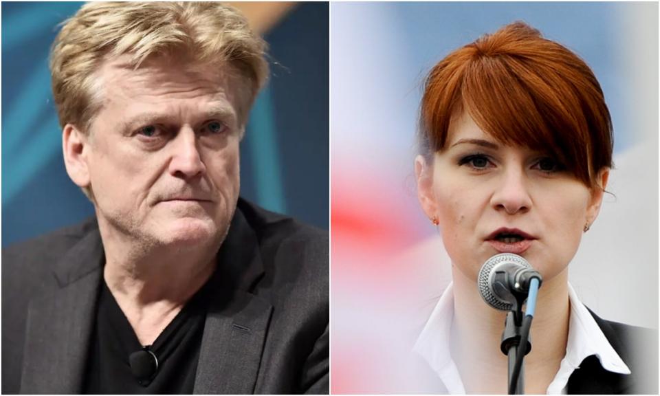 Former Overstock CEO Patrick Byrne (L) and Russian agent Maria Butina (R)