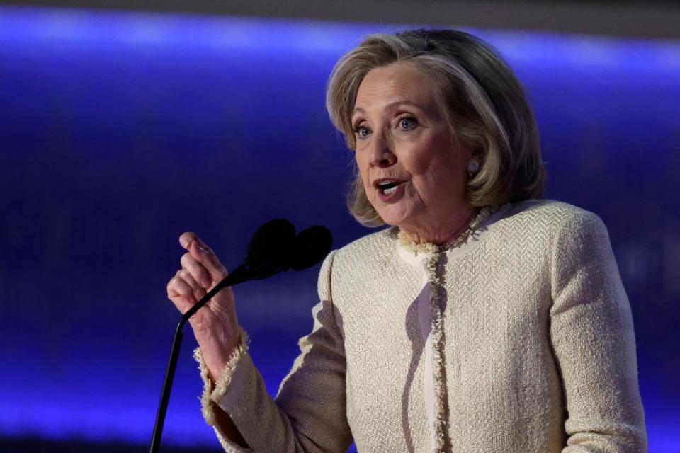 Clinton spoke at the Democratic National Convention (DNC) at the United Center in Chicago last month (AFP via Getty Images)