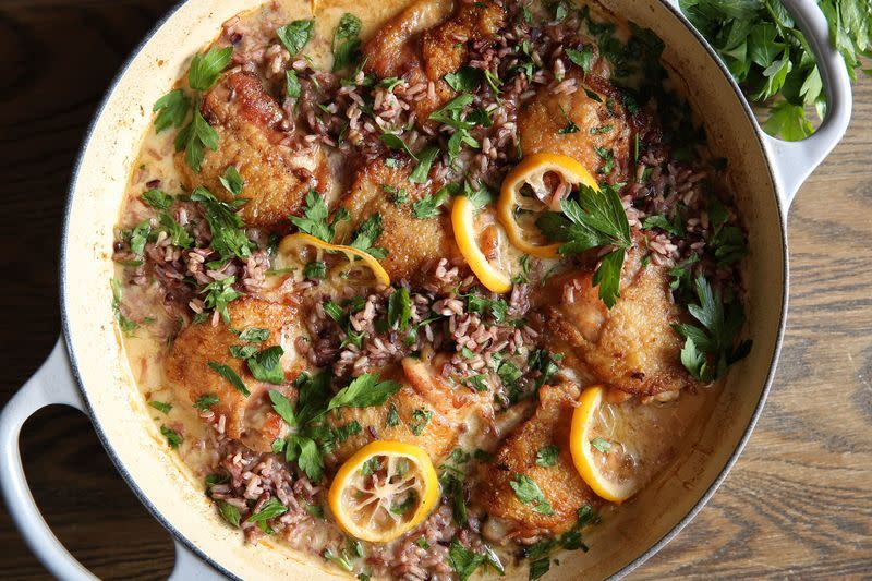 Creamy Lemon Chicken with Wild Rice