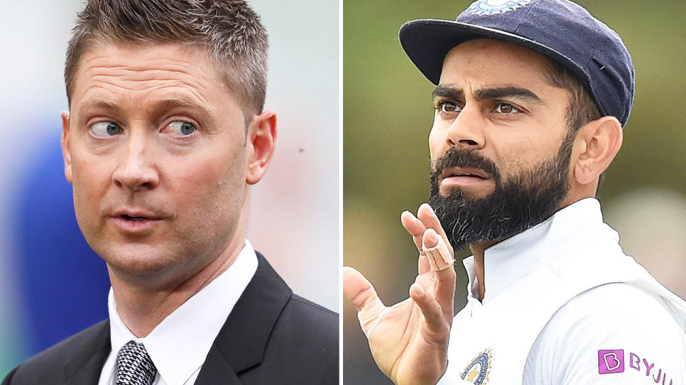 Michael Clarke and Virat Kohli, pictured here during recent Test matches.