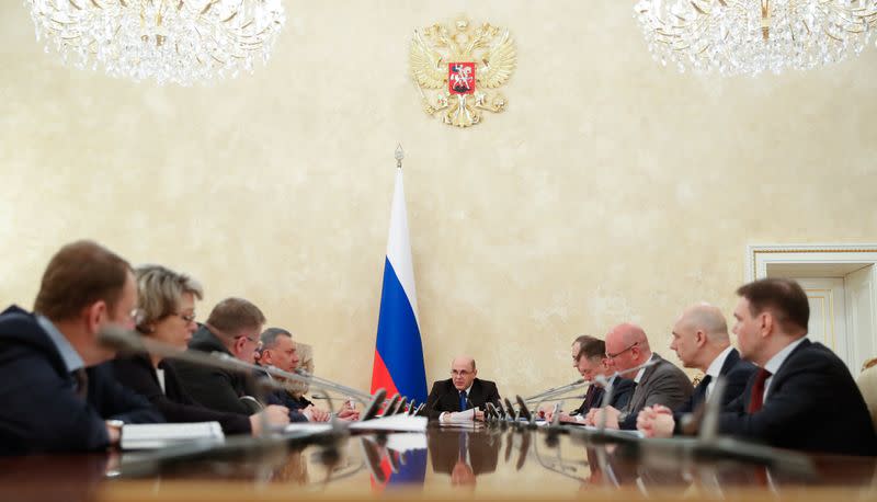 Russian Prime Minister Mishustin chairs a meeting in Moscow