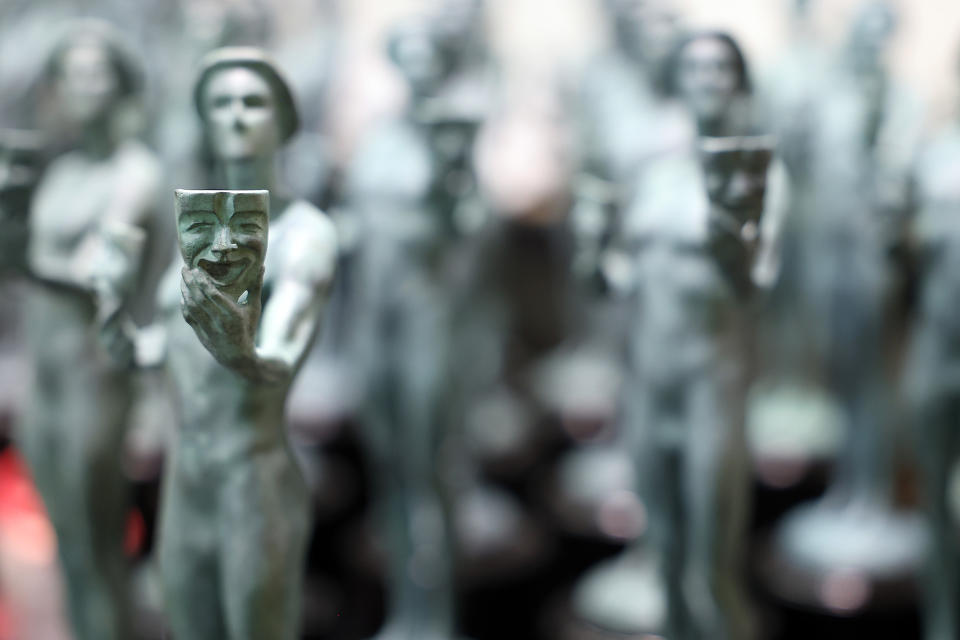 BURBANK, CALIFORNIA - FEBRUARY 07: A view of the casting and molding process during the pouring of the actor statuette for the 30th  annual Screen Actors Guild awards at American Fine Arts Foundry on February 07, 2024 in Burbank, California. (Photo by Monica Schipper/Getty Images)