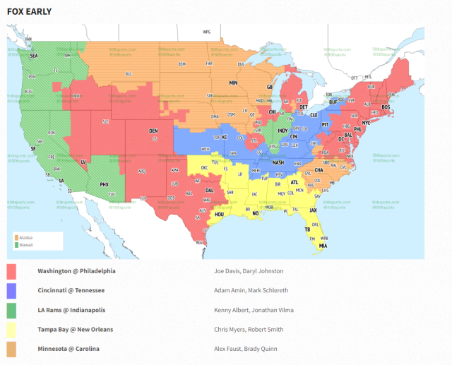 nfl on local tv this weekend