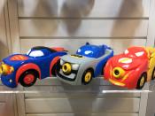 <p>These kid-friendly cars from Funrise can shine the symbols of their respective DC heroes in brightest daylight and darkest night. (Photo: Ethan Alter) </p>