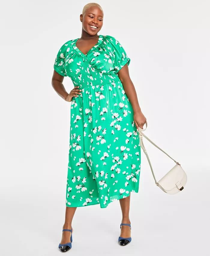 <p><a href="https://go.redirectingat.com?id=74968X1596630&url=https%3A%2F%2Fwww.macys.com%2Fshop%2Fproduct%2Fon-34th-plus-size-floral-print-smocked-midi-dress-created-for-macys%3FID%3D17239006&sref=https%3A%2F%2Fwww.thepioneerwoman.com%2Ffashion-style%2Fg43231815%2Fspring-wedding-guest-dresses%2F" rel="nofollow noopener" target="_blank" data-ylk="slk:Shop Now;elm:context_link;itc:0;sec:content-canvas" class="link rapid-noclick-resp">Shop Now</a></p><p>Plus Size Floral-Print Smocked Midi Dress</p><p>$69.50</p><span class="copyright">Macy's</span>