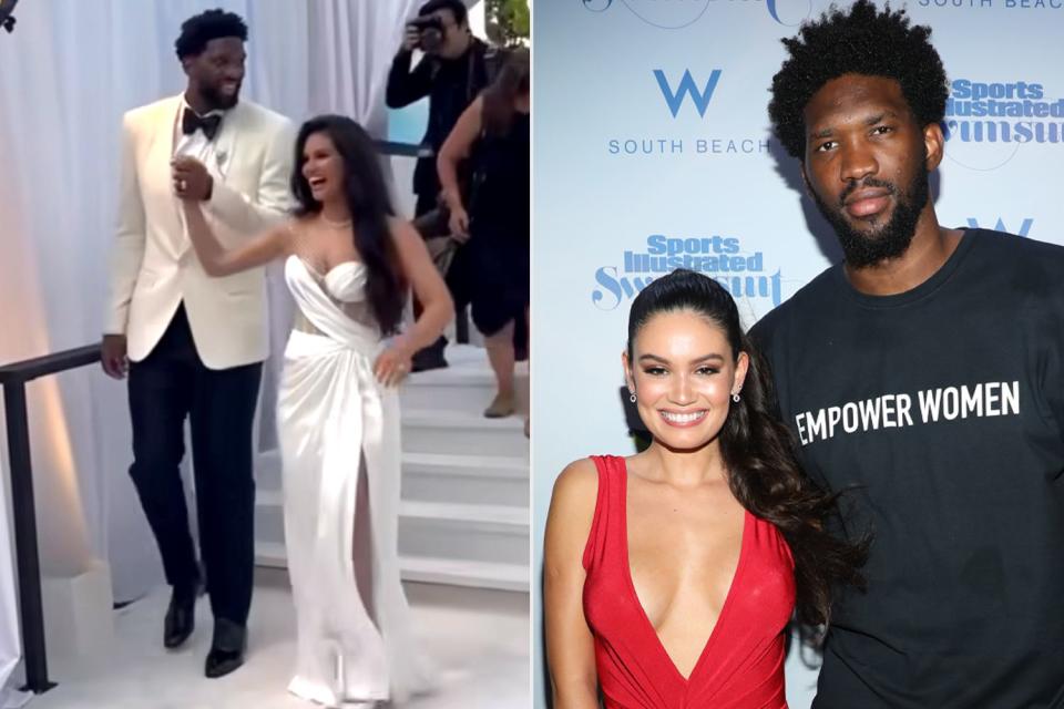 <p>Lauren Ratner/Instagram, Alexander Tamargo/Getty</p> Joel Embiid and Anne de Paula 