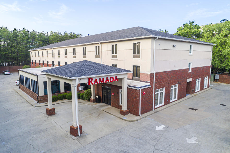 Alpharetta, Atlanta, Georgia, Ramada by Wyndham hotel, aerial view. (Photo by: Jeffrey Greenberg/Universal Images Group via Getty Images)