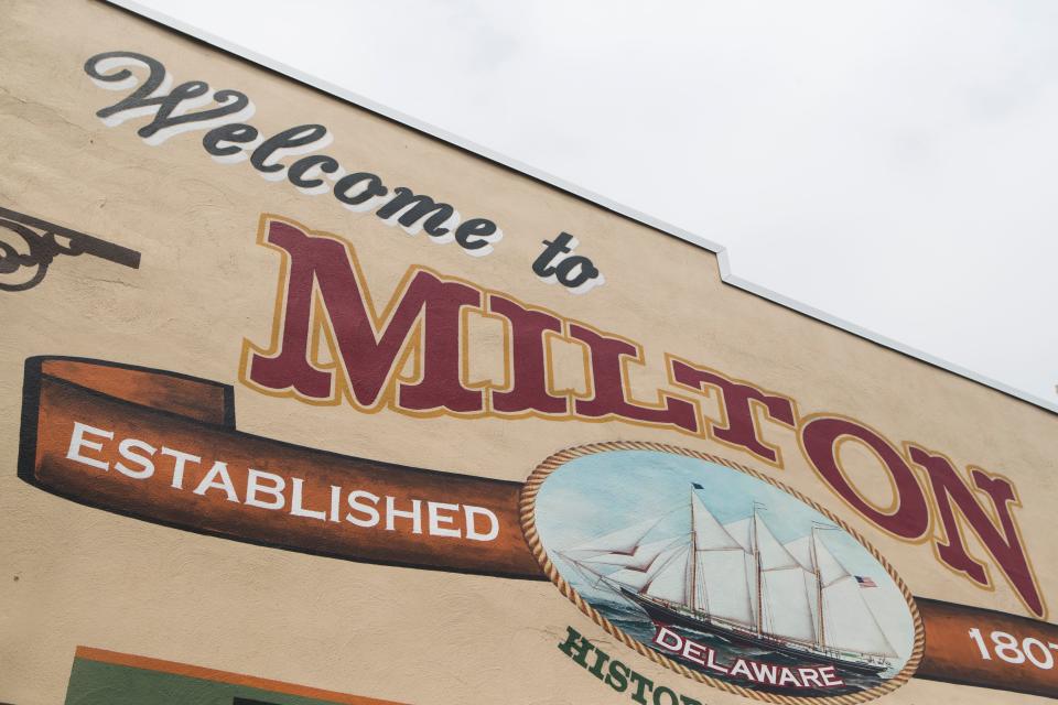 A welcome to Milton mural in downtown Milton. 