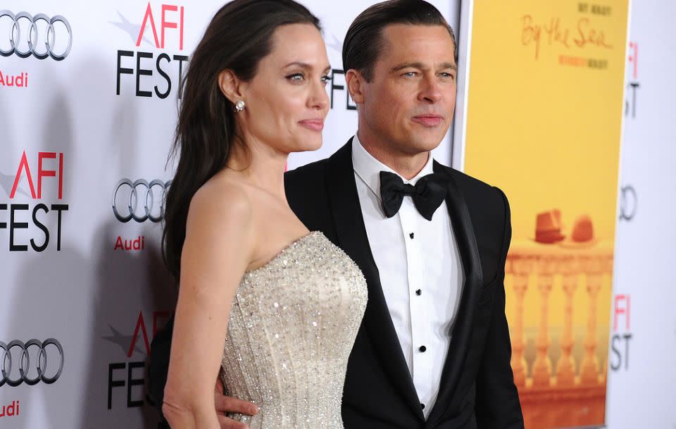 Brad and Angelina Jolie announced their split last year. They are pictured here in 2015. Source: Getty