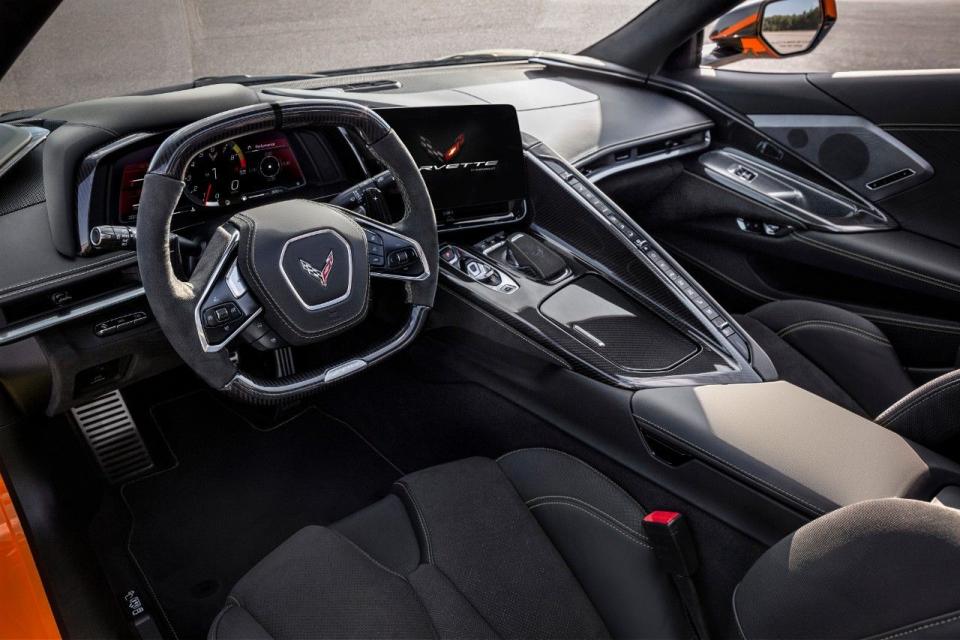 close up view of the infotainment screen in the 2024 corvette z06