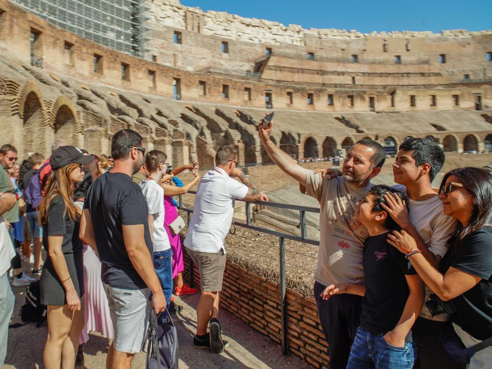 Crowds at the Colosseum in Rome