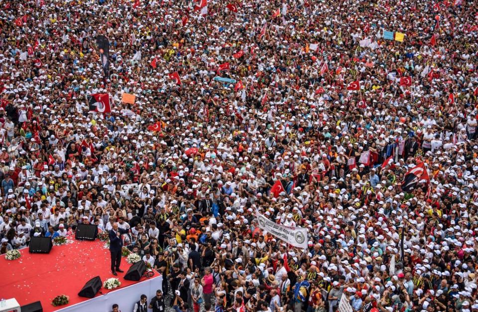 Huge crowds attended a rally by opposition candidate for the Republican People's Party Muharrem Ince (AFP/Getty Images)