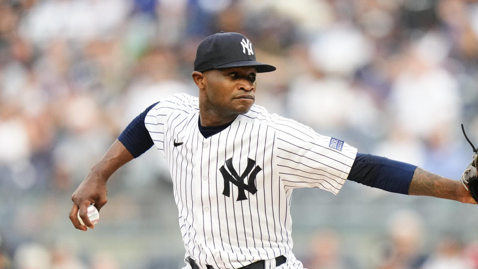 Domingo German will not play for the Yankees again this season.  (AP Photo/Frank Franklin II)