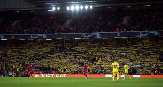 Villarreal's fans at Anfield