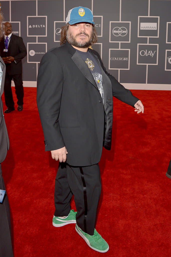 <b>Jack Black</b><br> <b>Grade: D</b><br> If Jack Black was hoping to get laughs when he hit the red carpet in this sloppy getup, then he succeeded.