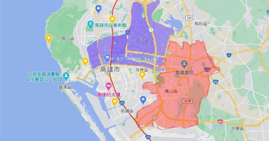 高雄市鳳山、三民區17日晚間驚傳不明刺鼻怪味，環保局查出是鳥松倉庫遭人非法棄置「丙烯酸乙酯」液體外洩導致，目前正漏夜處理監控中。（圖／翻攝自GoogleＭap）