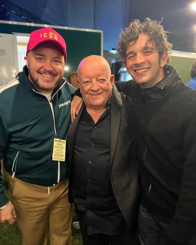 <p>Denise Welch Instagram</p> Lincoln Townley, Tim Healy, and Matty Healy.