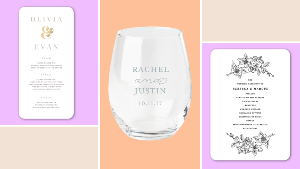 Shutterfly has all of your personalized day-of stationery and trinkets.