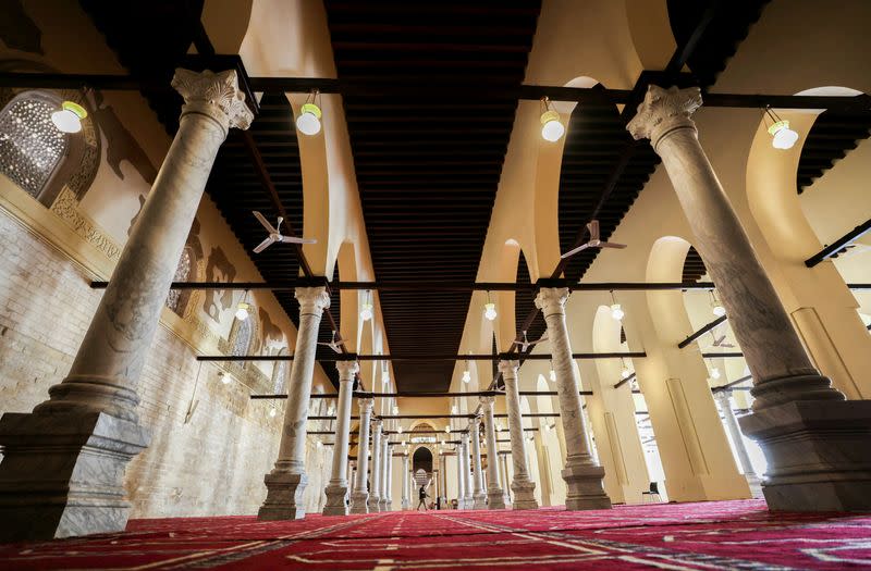 Egypt reopens the historical Mosque of al-Zahir Baybars after the completion of renovation work, in Cairo