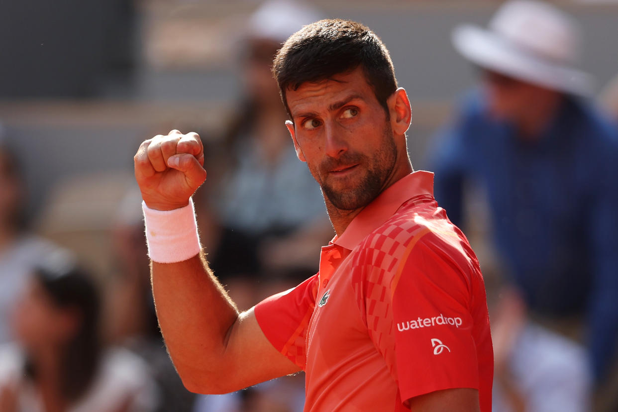 Novak Djokovic is onto the 2023 French Open final. (Photo by Julian Finney/Getty Images)