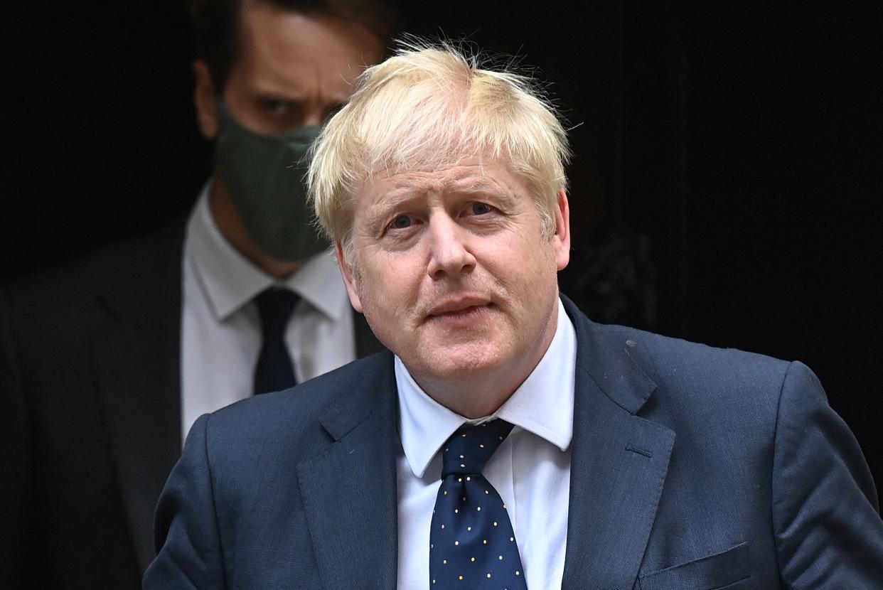 Britain's Prime Minister Boris Johnson leaves from 10 Downing Street. Photo: Getty Images