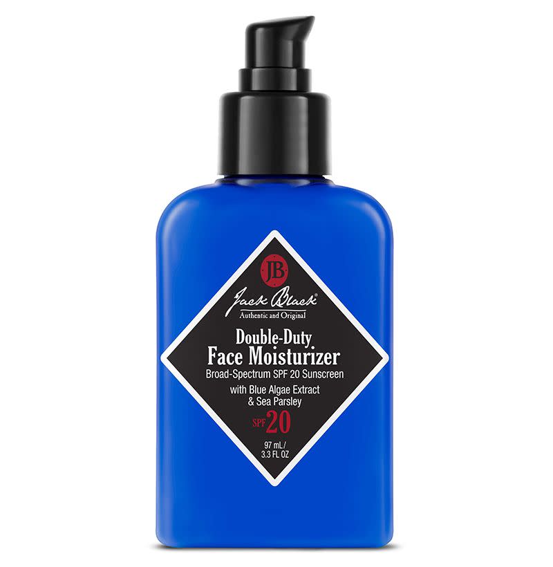 <p><a href="https://www.amazon.com/Jack-Black-Double-Duty-Face-Moisturizer/dp/B000HP9M3E/?tag=syn-yahoo-20&ascsubtag=%5Bartid%7C10054.g.22838810%5Bsrc%7Cyahoo-us" rel="nofollow noopener" target="_blank" data-ylk="slk:Shop Now;elm:context_link;itc:0;sec:content-canvas" class="link ">Shop Now</a></p><p>Double-Duty Face Moisturizer</p><p>amazon.com</p><p>$30.00</p>