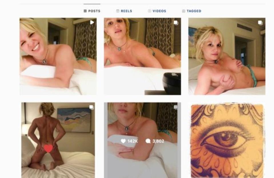 The star, who has also been criticised by her two teenage sons for posing semi-nude on social media, deleted her Instagram account this week (Britney Spears/Instagram)