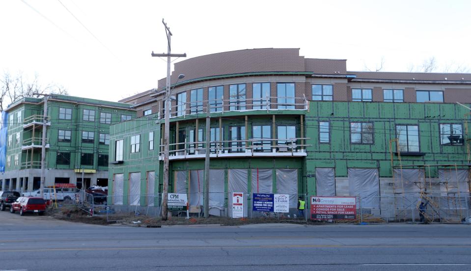 Construction continues Tuesday, Feb. 14, 2023, at The 87 on South Bend Avenue at Charles Street  in South Bend.