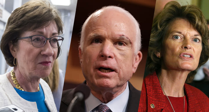 Sen. Susan Collins, Sen. John McCain and Sen. Lisa Murkowski