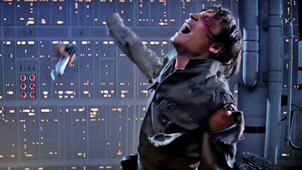 Luke Skywalker loses his hand to Daddy's saber in The Empire Strikes Back.