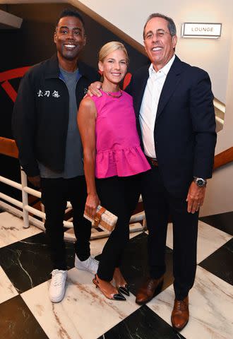 <p>Roy Rochlin/Getty</p> Chris Rock, Jessica Seinfeld and Jerry Seinfeld