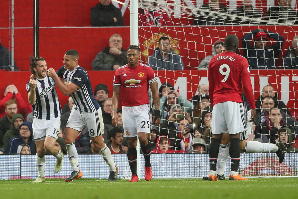 West Brom’s 1-0 victory over Manchester United handed the Premier League title to Manchester City. (Getty)
